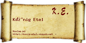 Kőnig Etel névjegykártya
